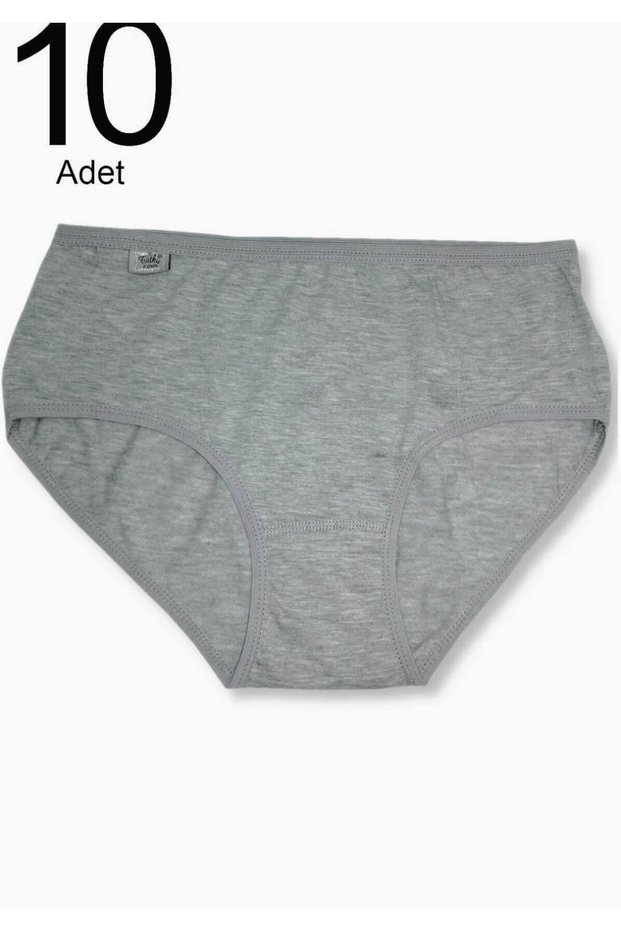 Tutku-Women's Gray 10-Pack Lycra Bato Panties Elf568Tccm10 New Season