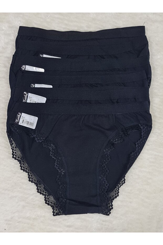 Tutku-3 Pack Gray Lace Trim Light Bikini Panties