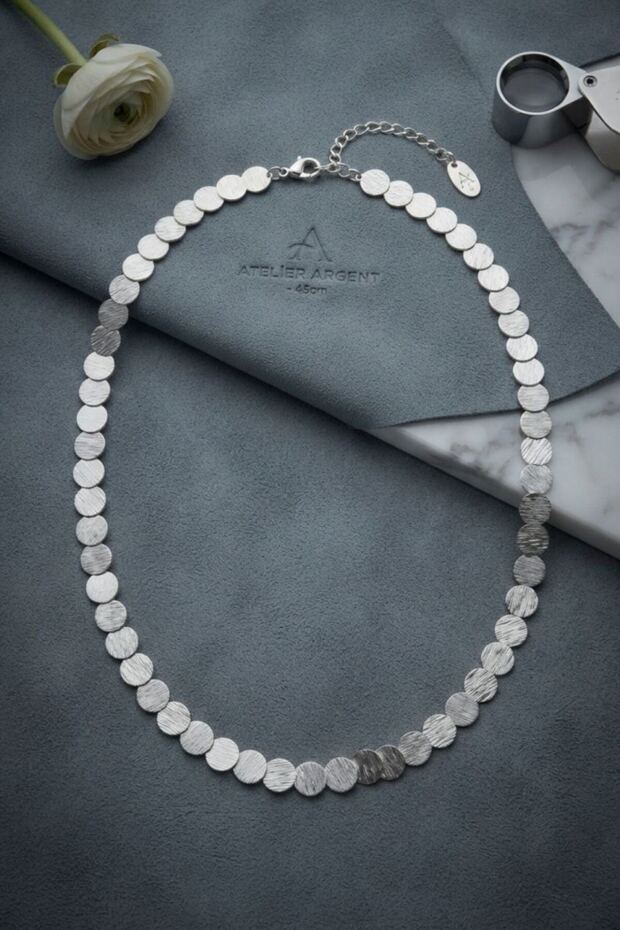 Plate Model Silver Color Brass Women's Necklace