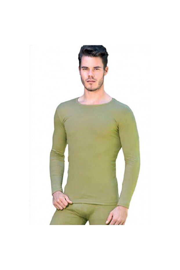 Tutku-Erkek Thermal Long Sleeve Khaki Undershirt New Season