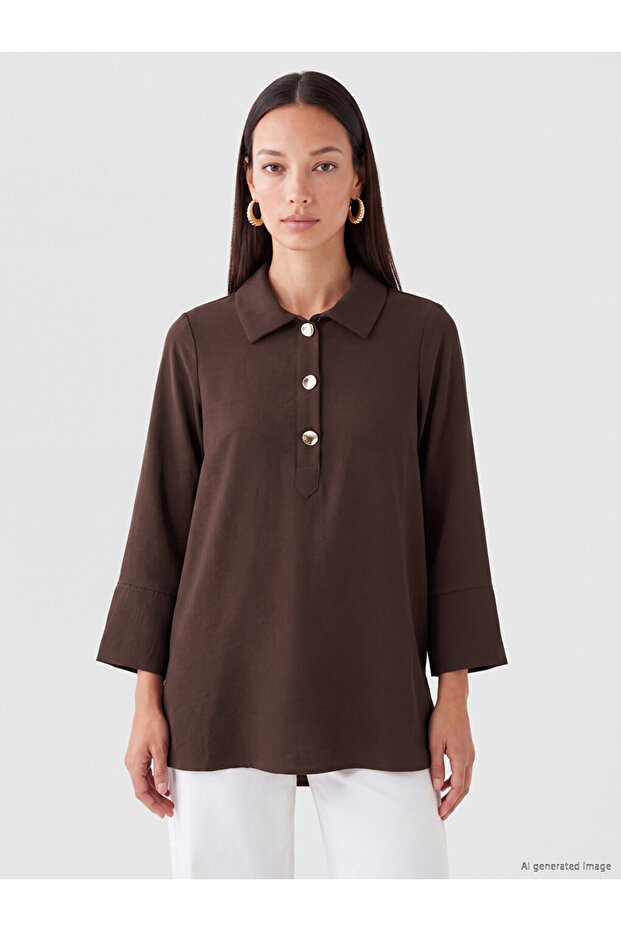 Shirt Collar Oversize Women's Tunic