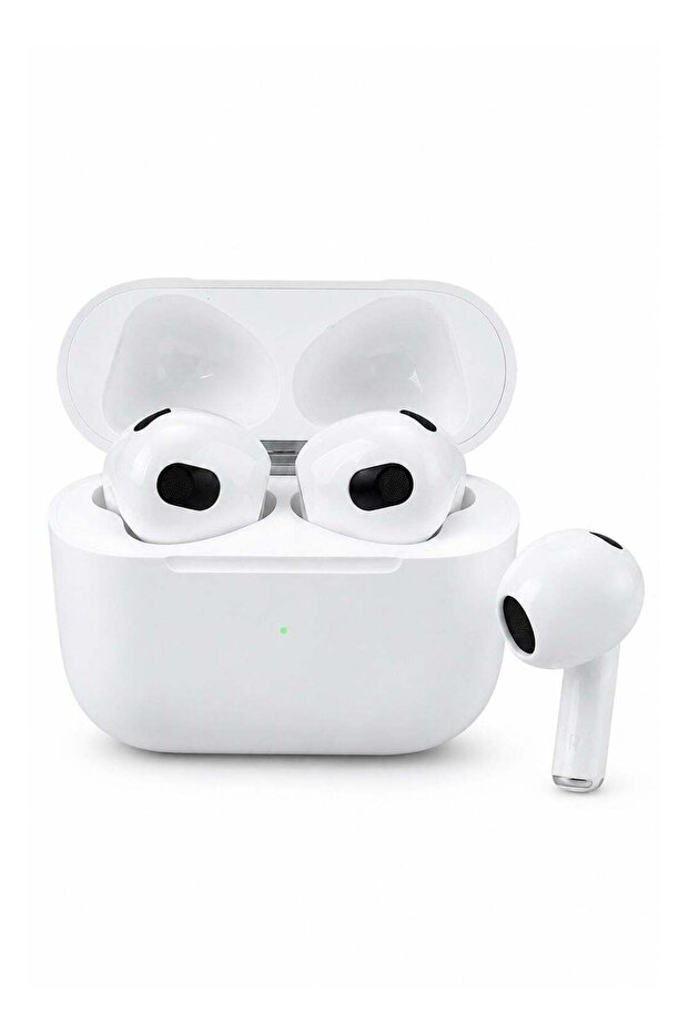 TWS Pro 3 Wireless Earbuds with Compact Charging Case, Semi-In-Ear Bluetooth Earphones for Smartphones, Tablets and Laptops, White