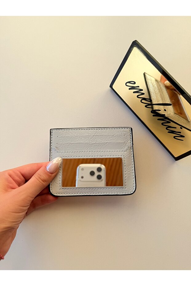 Women's Blue Mirrored Card Holder Stylish and Slim Design Multi-Compartment Card Holder Wallet