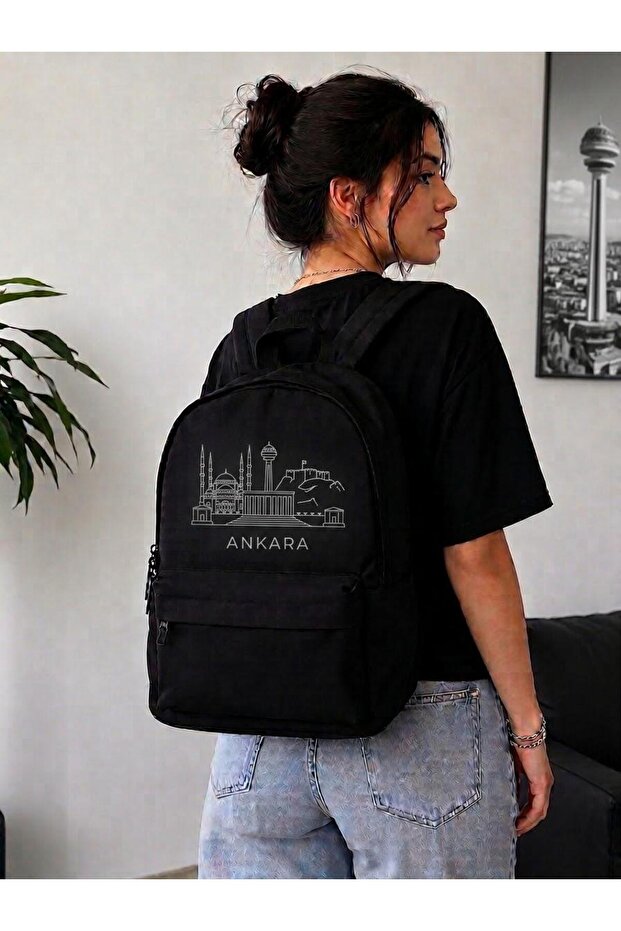 Ankara City Theme Printed School Dershane Kurs Sports Hall Daily Use Study Bag