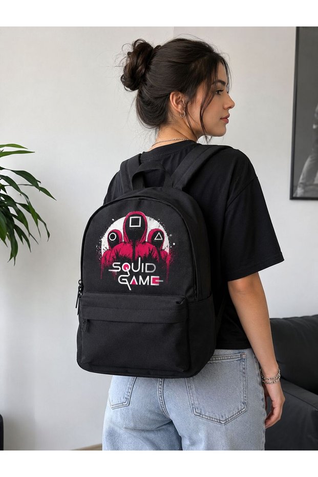 Squid Efsane Printed School Classroom Course Gym Daily Use Study Bag