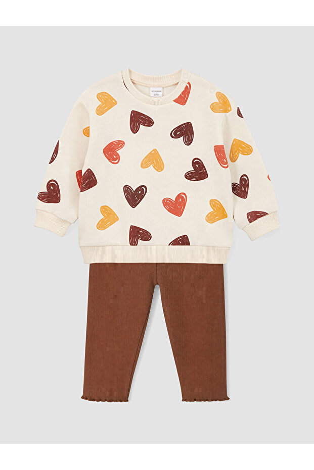 Heart patterned girl's leggings set