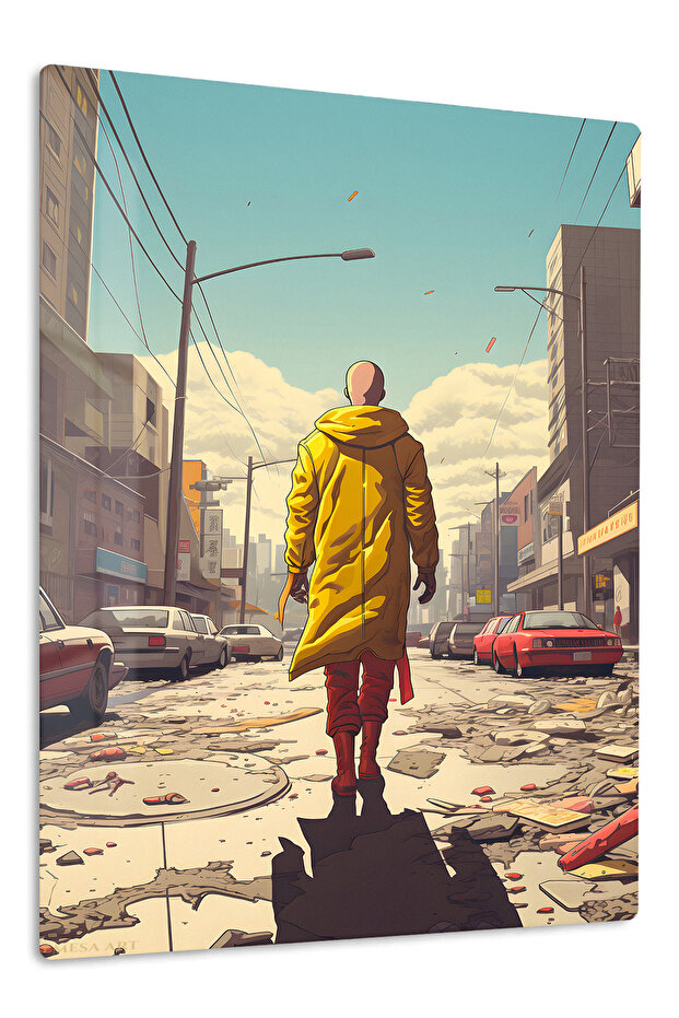 Saitama Anime Metal Wall Art