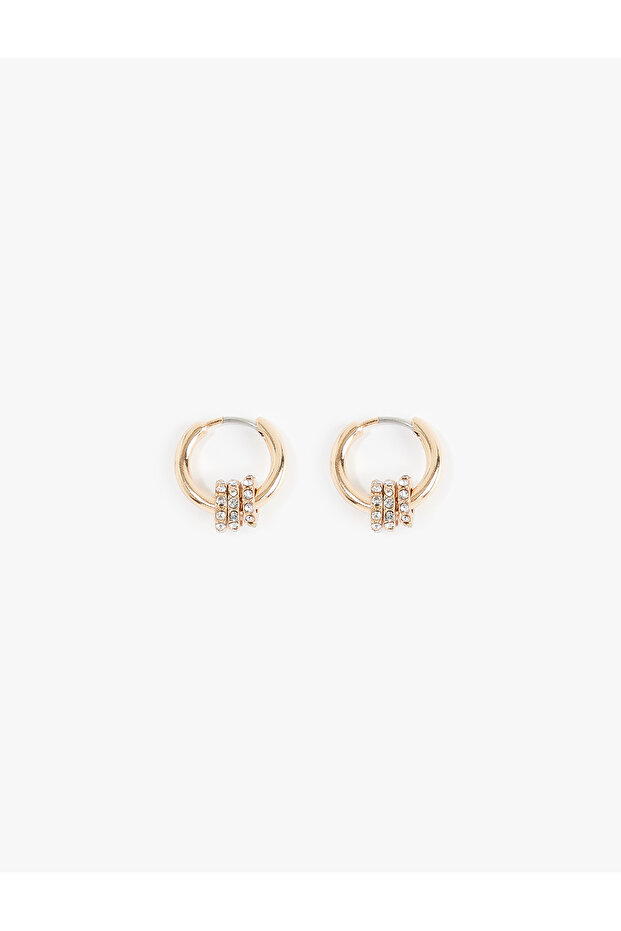 Stone hoop earrings