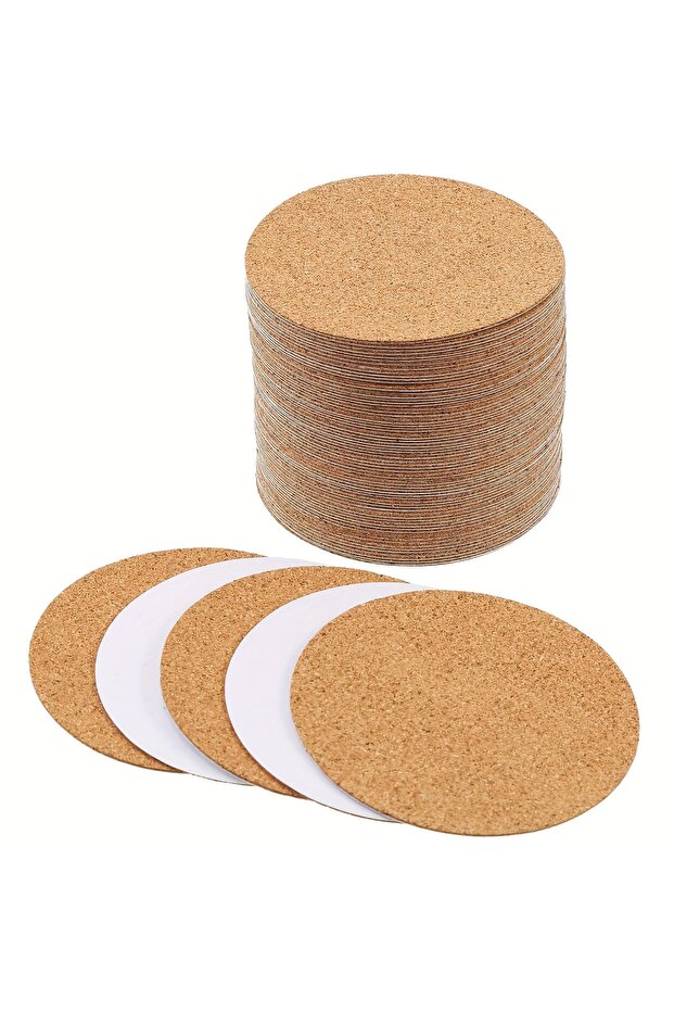 95x95 mm 60Pcs 20-60Pcs Self-Adhesive Cork Sheets for DIY Coasters Round Backing Cork Tiles Mat Cork
