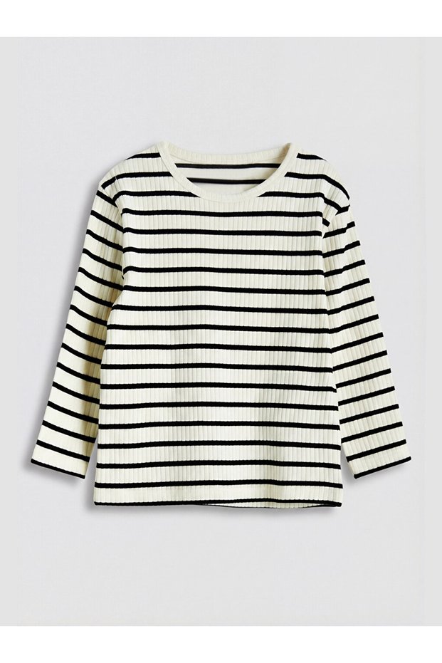 Vizyon New Season Ecru Striped Baby Boy T-Shirt