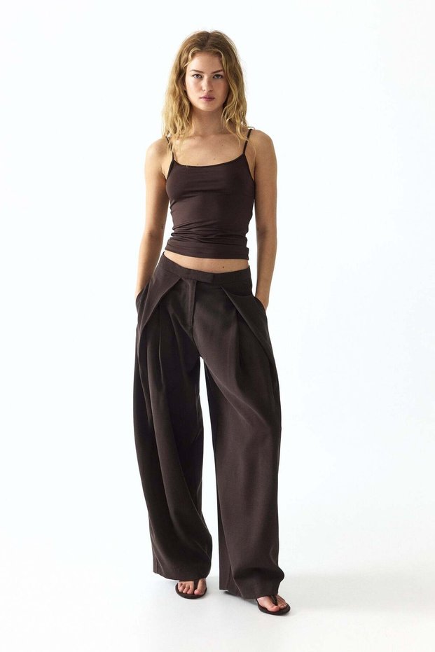 Wrap-detail balloon trousers