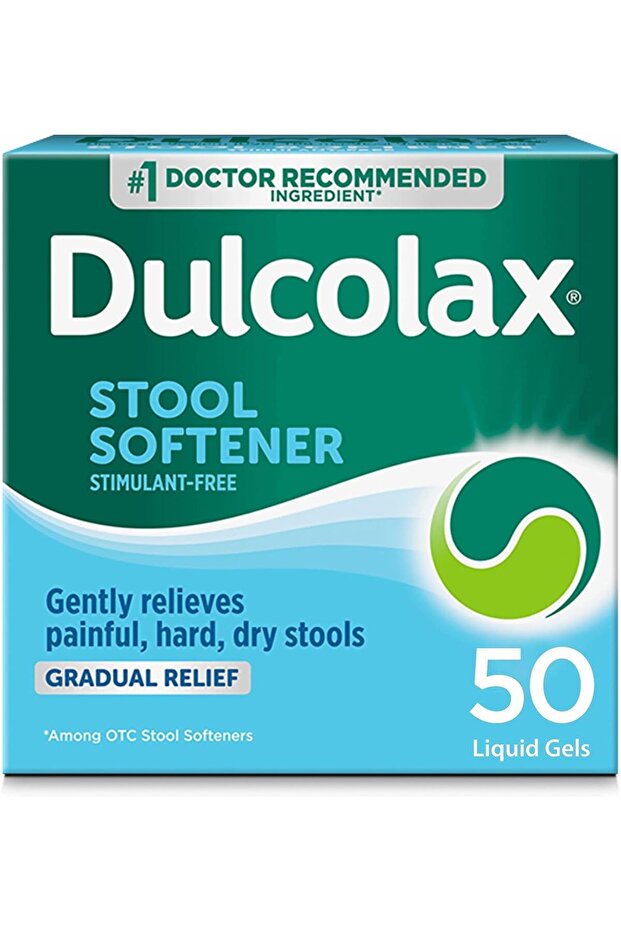 Stool Softener Laxative Liquid Gel Capsules, 50-Count | Gentle relief for hard, dry stools, docusate sodium 100 mg, relief in as little as 12 to 72 hours