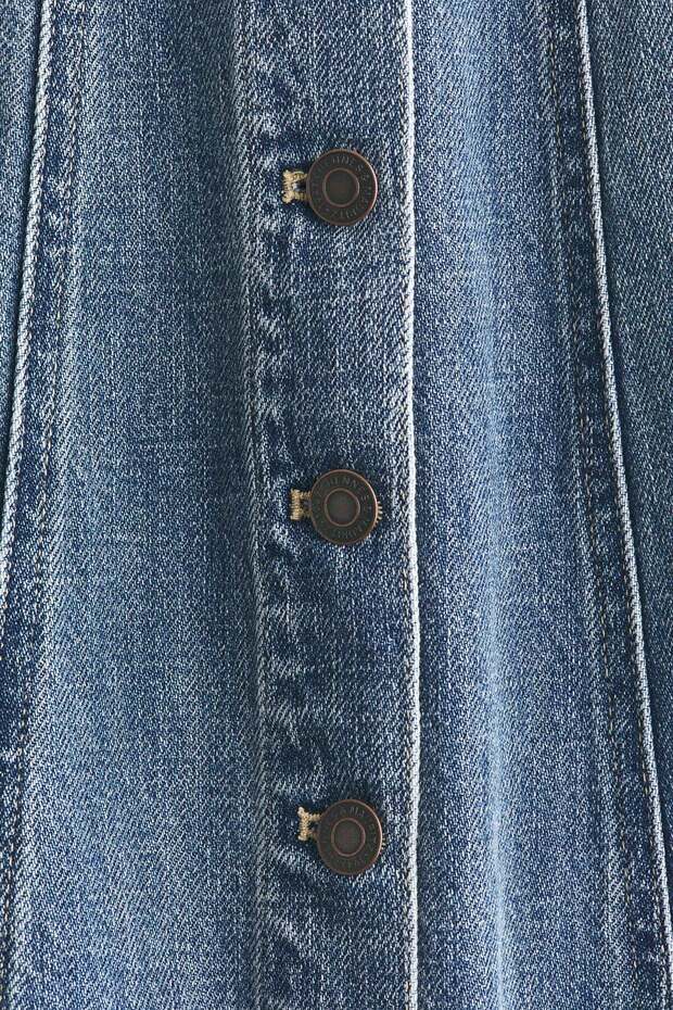 Button-front denim dress