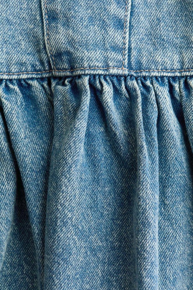Flared-skirt denim dress