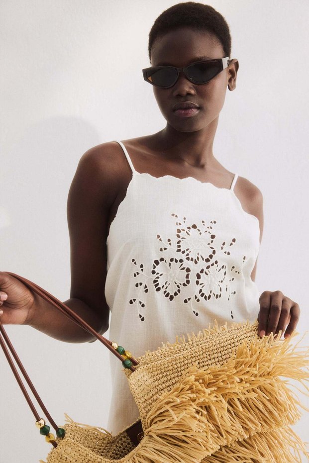 Broderie anglaise cotton beach dress
