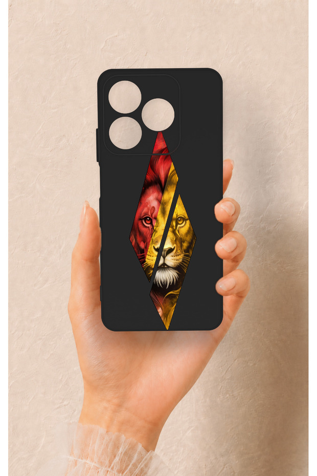 Realme C63 Compatible Cut-Out Lion Patterned Silicone Case