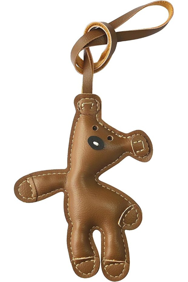 Fuerxy Brown Bear Bag Charm, Cute Bear Charm for Purse Handbags Bag Accessories Car Charms PU Teddy Bears Key Charms, Medium, Polyurethane (PU)