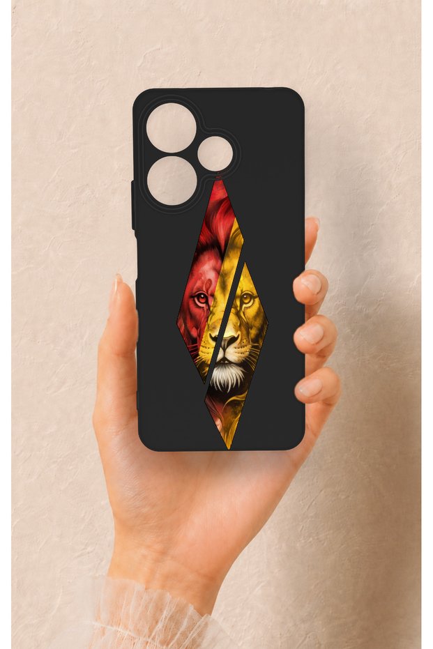 Redmi 13 4g Compatible Cutout Lion Pattern Silicone Case