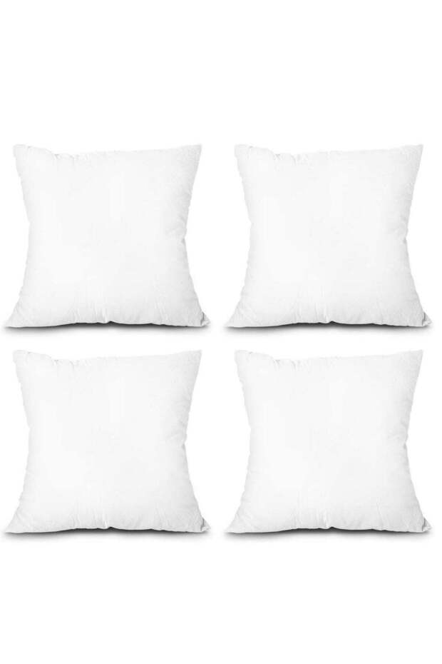 4-Piece Solid Pattern Decorative Pillow 45x45cm