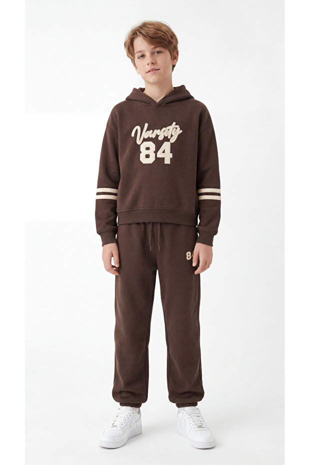 Varsity 84 Appliqué Embroidered Top and Bottom Boys' Tracksuit Set