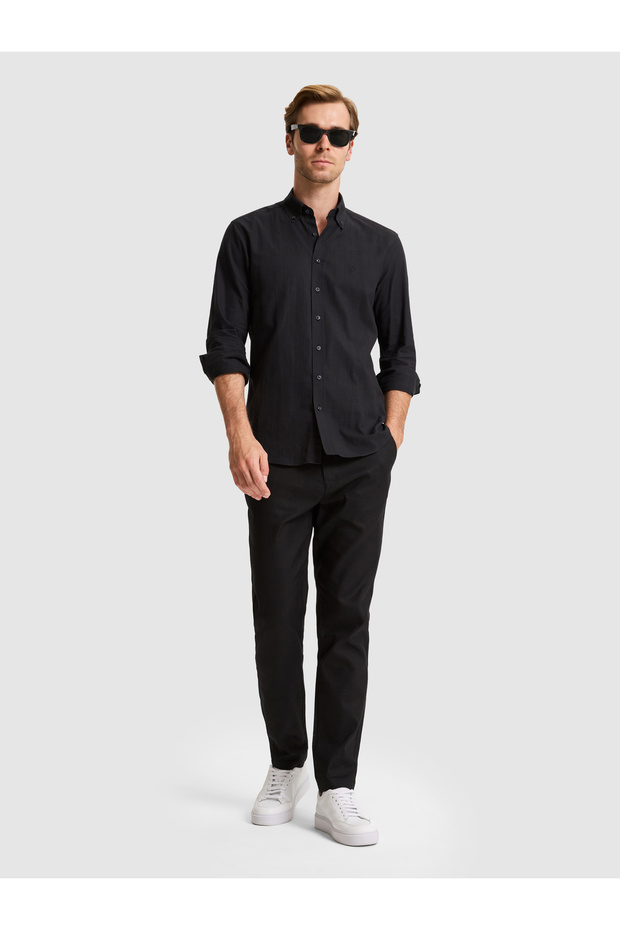Black Carrot Fit Canvas Trousers 50306386-Vr046