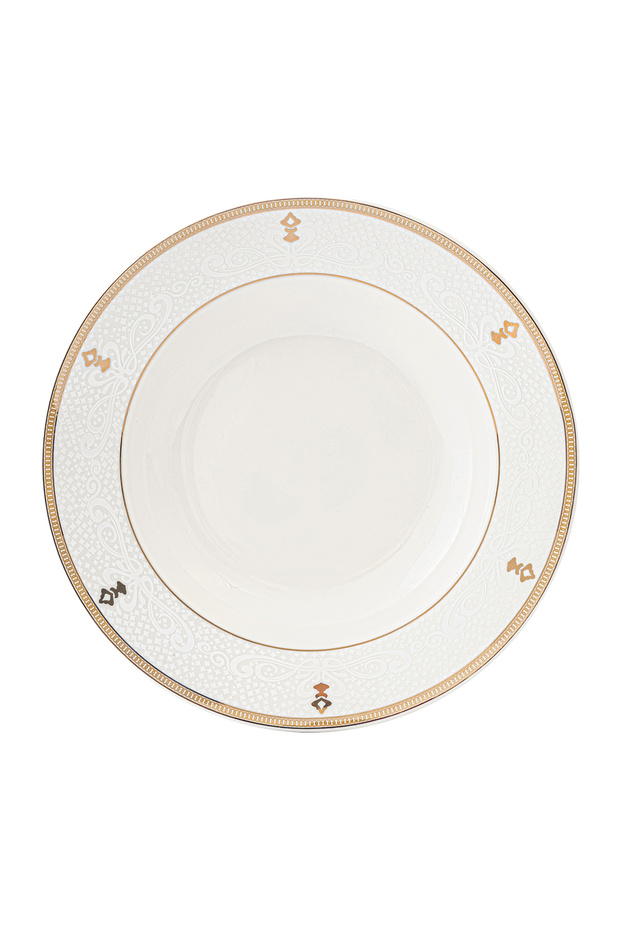 ZAYA New Bone China Soup Plate 22 cm – Elegant White Deep Plate for Soups & Pasta