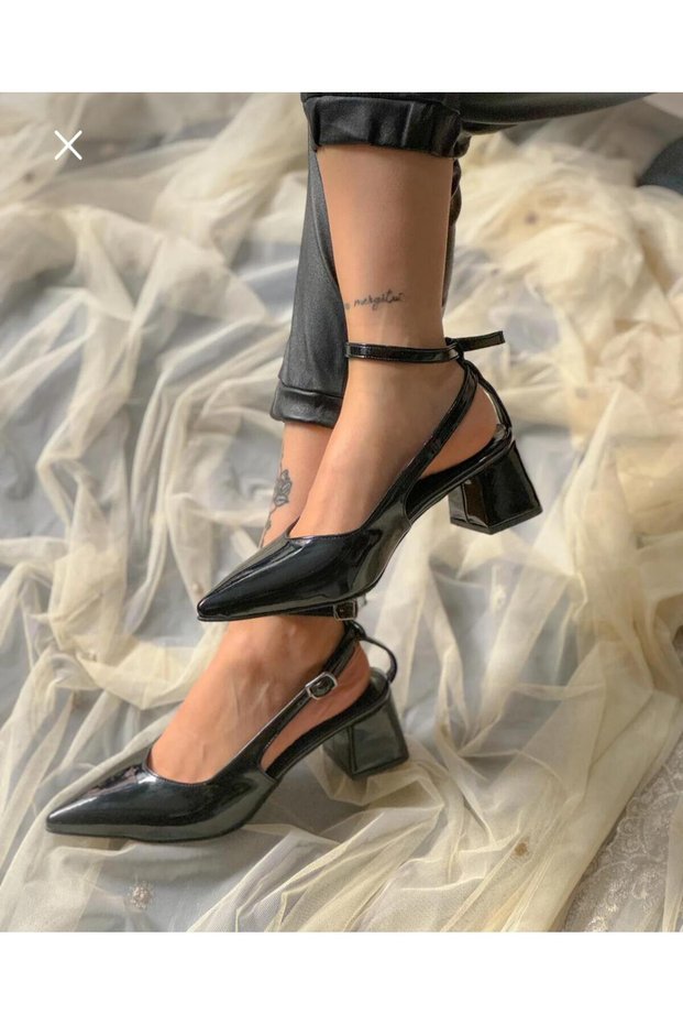 Dubai Black Patent Leather 5 cm Heel Sandals