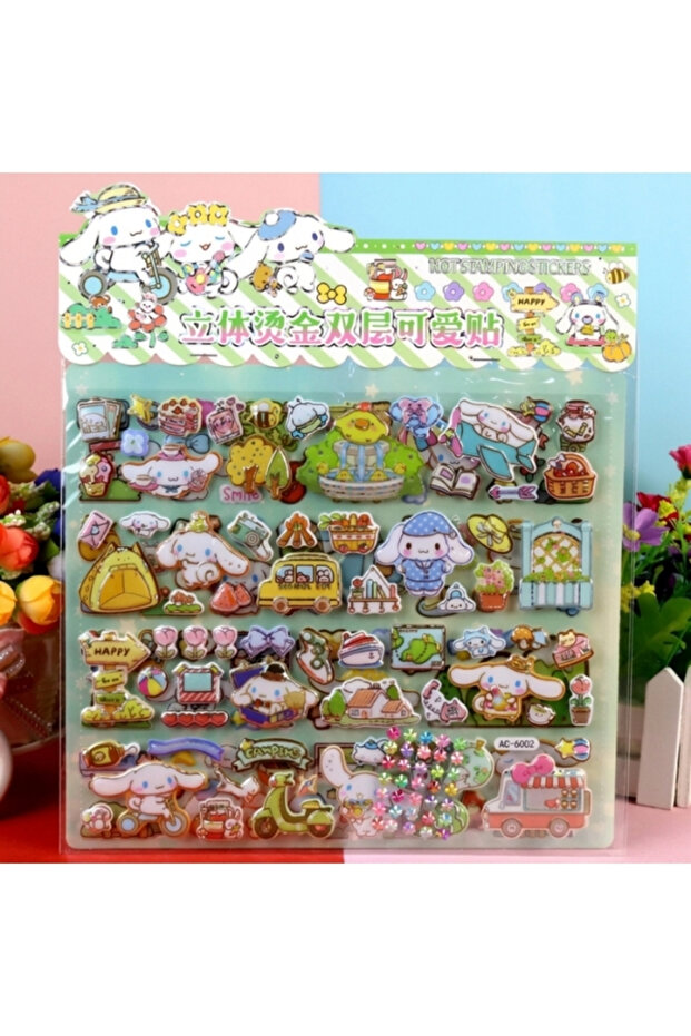 Cinnamoroll 3D Decorative Sticker Sheet – Kawaii Character Stickers for Journaling, Scrapbooking, Notebook & DIY Crafts