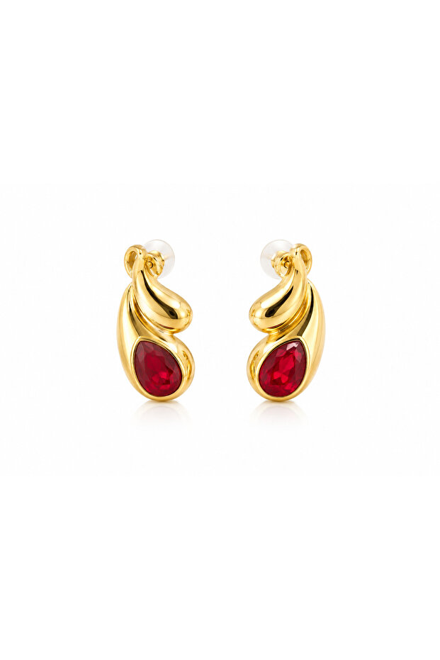 RUBY DROP ÇELİK KÜPE