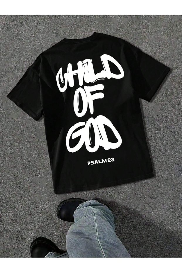 Child of God Printed Oversize Boxy Cut Unisex 100% Cotton Tshirt (190 Gsm)