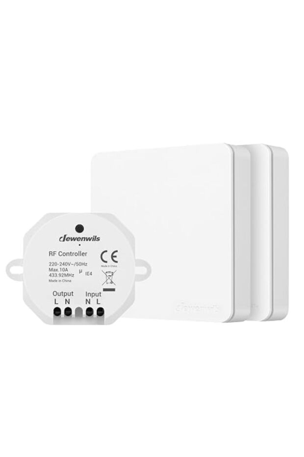 Wireless Light Switch Kit, 30M Range, 2 Remotes 1 Receiver