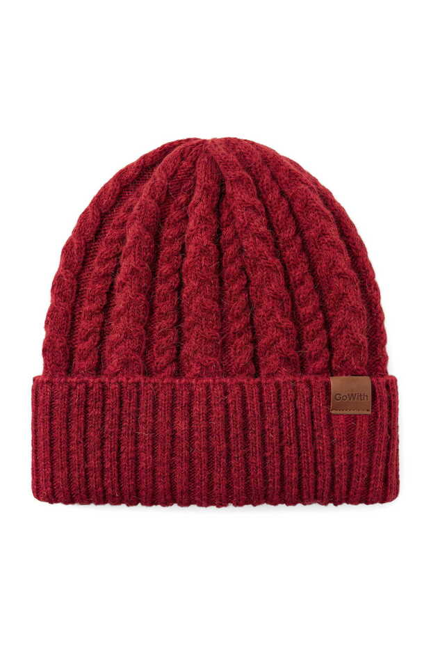 Unisex Alpaca Wool Folded Hair Knit Beanie