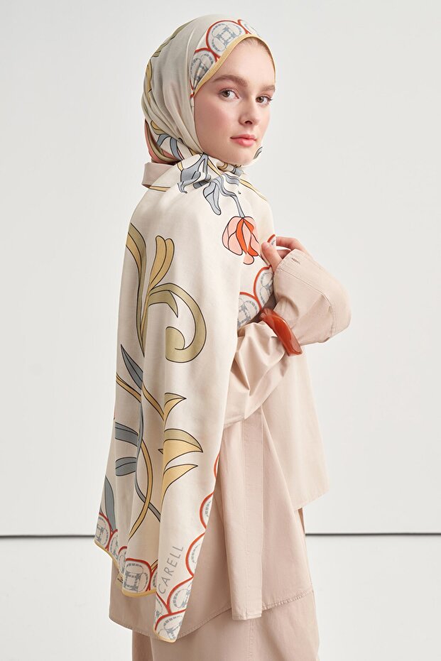 Lalezar Desen Norena Wool Shawl Beige