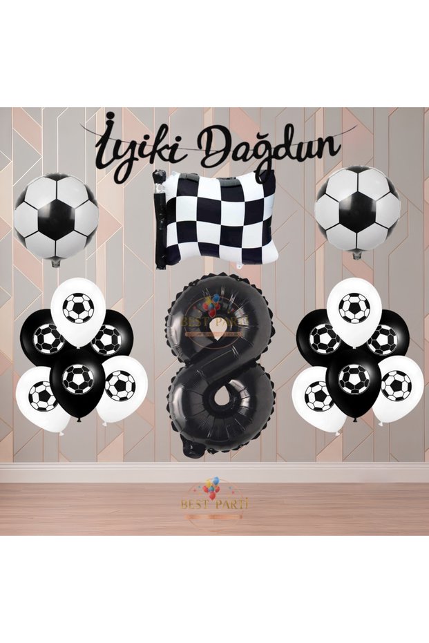 Best Black-White Football Fan-Themed Birthday Party Set Age-8