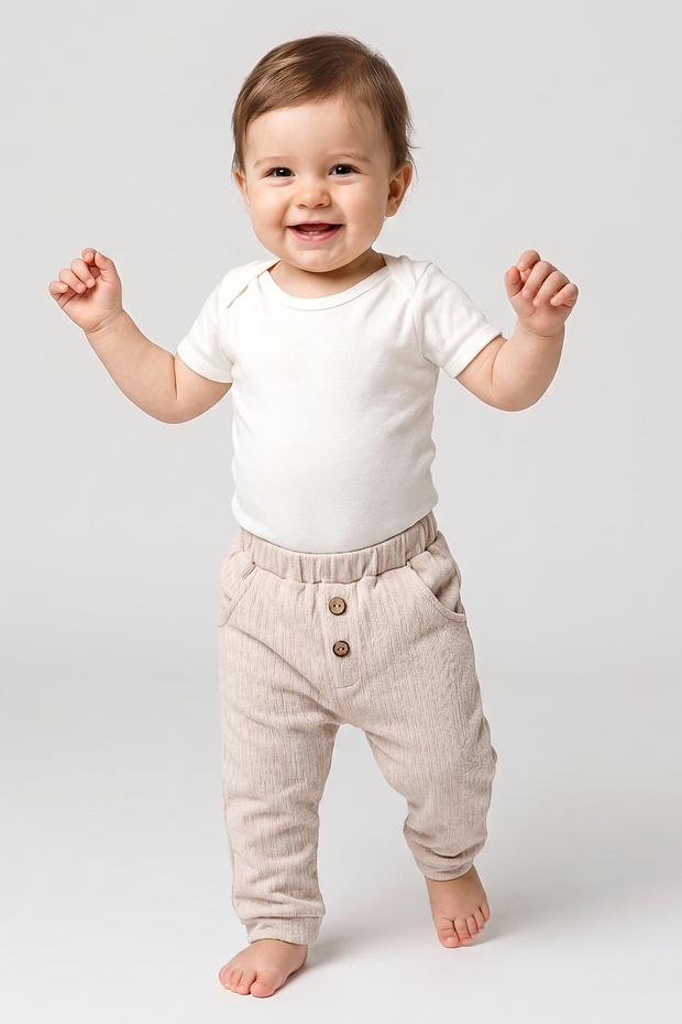Children's Wide Report Pants with Front Pockets