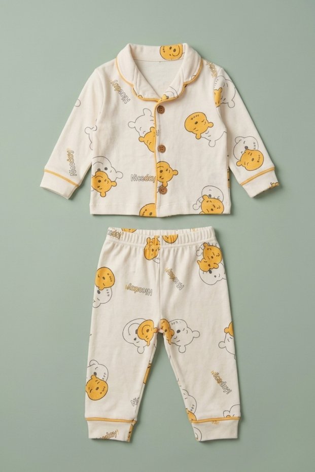 Teddy Bear Patterned Unisex Baby Pajama Set