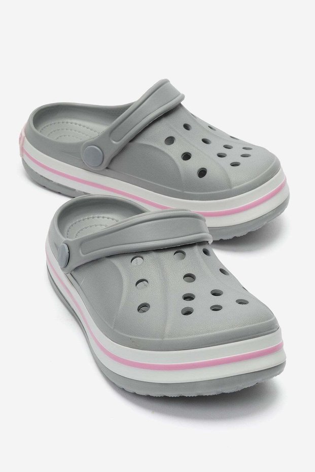 Sabo Children's Slippers Gray White Pink