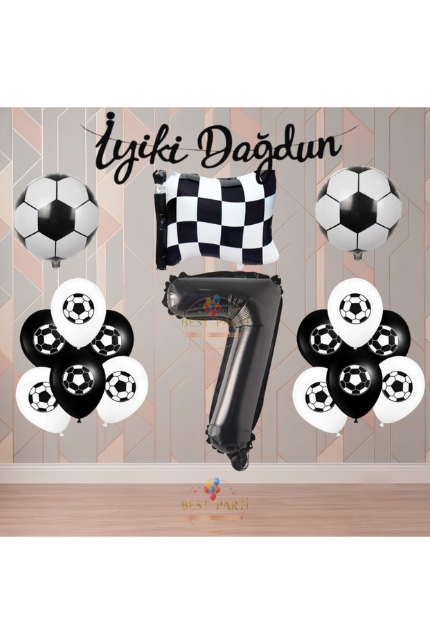 Best Black-White Football Fan-Themed Birthday Party Set Age-7