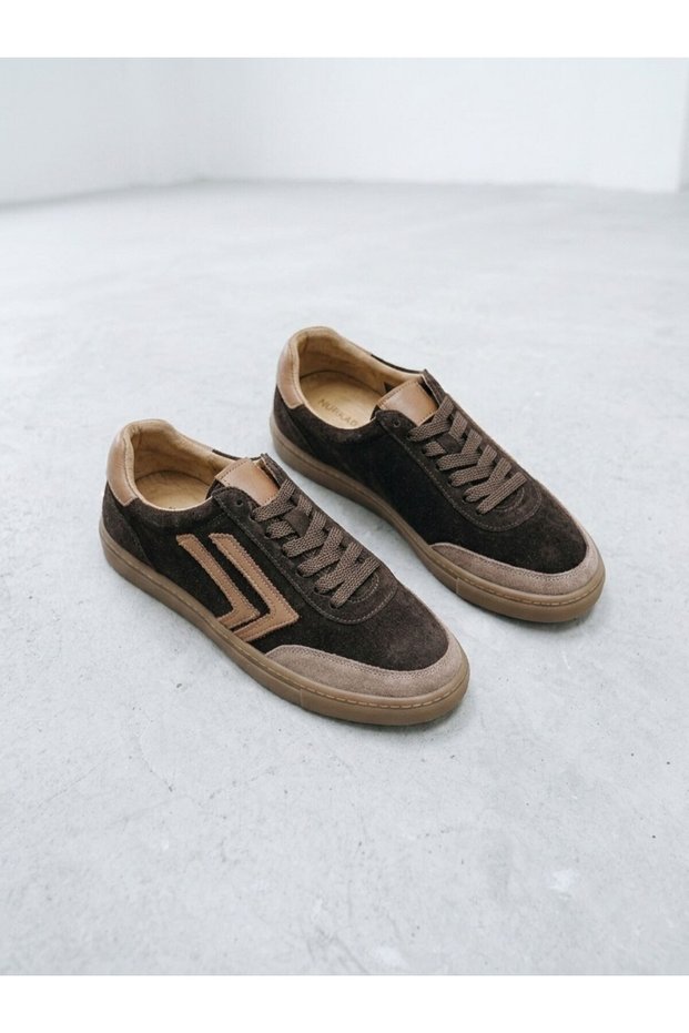 26K-088-8192 Genuine Leather Suede Flat Sole Snaker Sports Shoes for Women