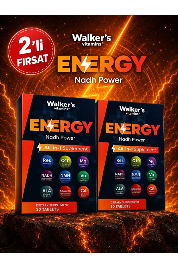 Energy Nadh Power 30 Tablets 2-Pack - Nadh, Nmn, Q10 & Magnesium