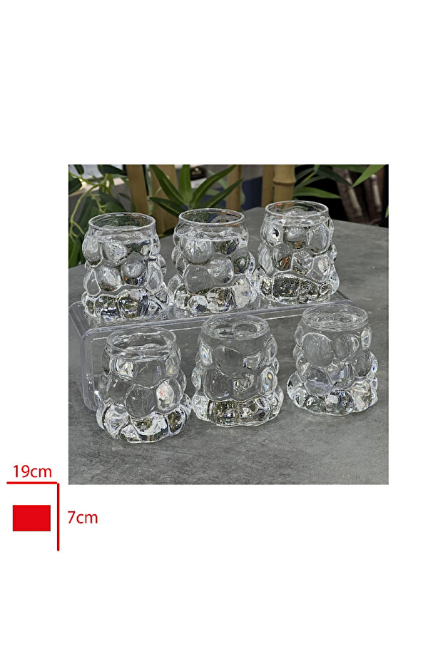 Grape Patterned Coffee-Brown Water Glass Set of 6