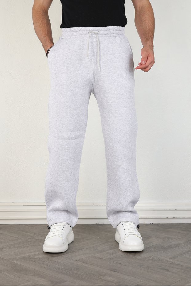 Men's 3 Thread Threaded Baggy Wide Leg Winter Sweatpants with Stopper