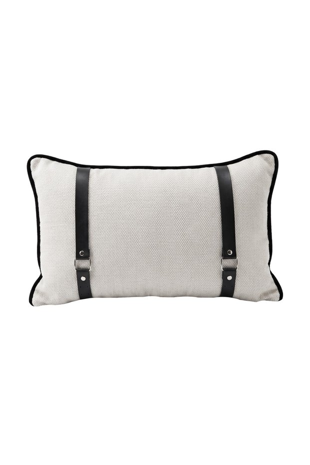 "Bau Strap" Leather Belted Throw Pillow Cover - 30X50