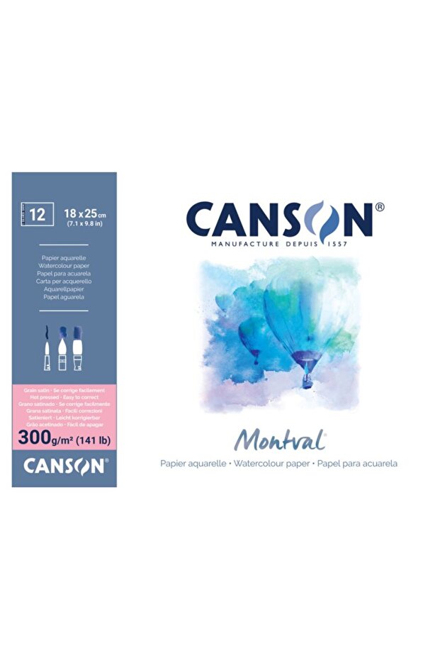 Montval Watercolor Notebook 300Gr 18X25 12 Sheets
