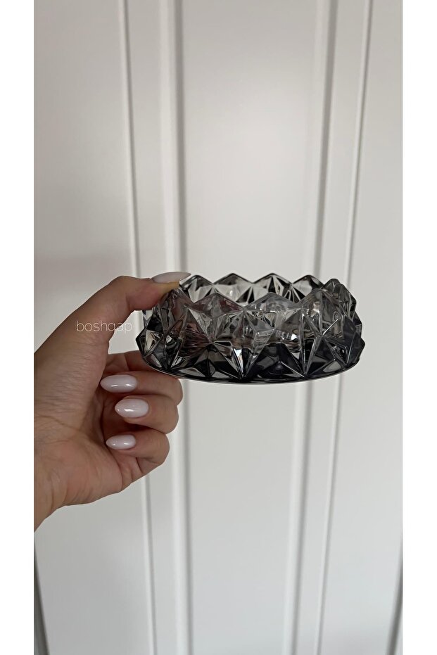 Smoked Color Crystal Glass Imported Ash Tray