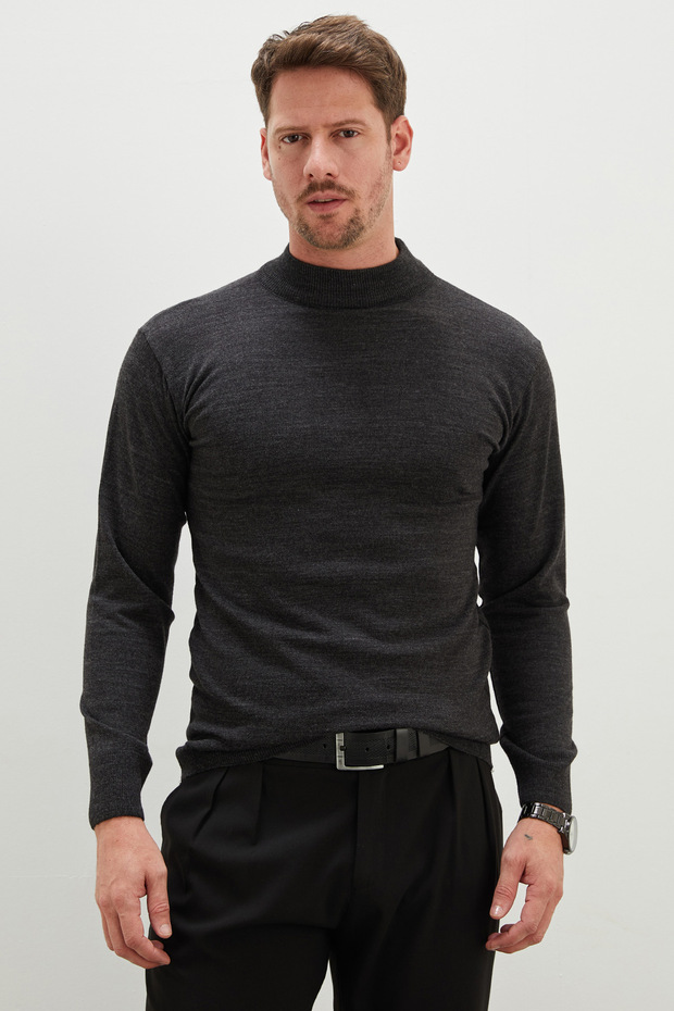 Basic High Neck Regular Fit Knit Sweater