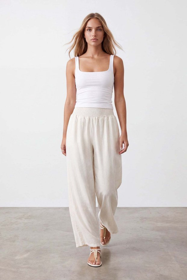 Women's Stone Waistband, Gipeli Cuffed Pants with Lace Detail Alc-X15592