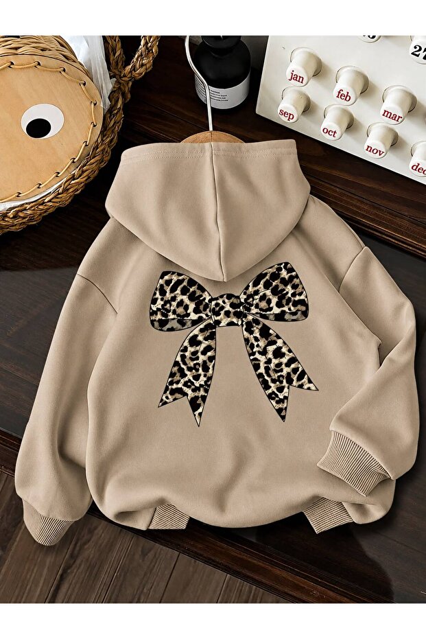3 Yarn Combed Cotton Ribbon Printed Unisex Children's Hooded Sweat Ww4