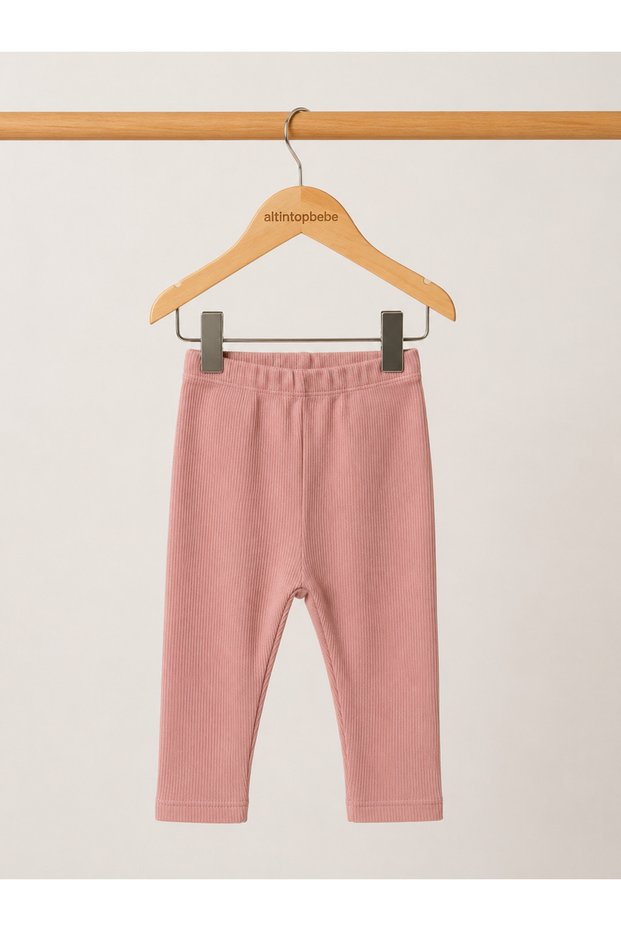 Baby Girl Dark Pink Kaş Corset Cotton Flexible Waist Comfortable Fit Leggings