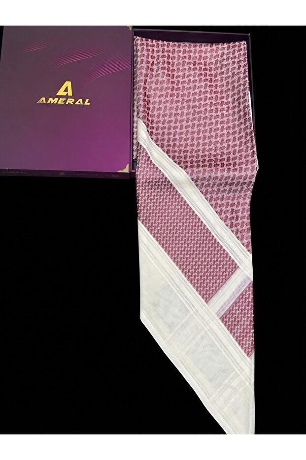شماغ ميرال طبع ليزر احمر ارضيه سكري